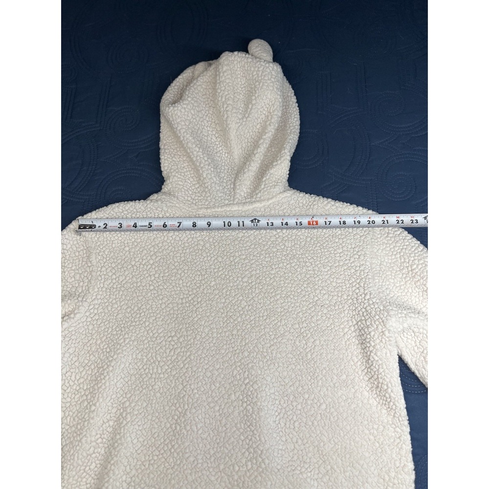 WONDERSHOP AT TARGET Women's Winter White Fuzzy Fleece Hoodie w/Ears L - Picture 2 of 11